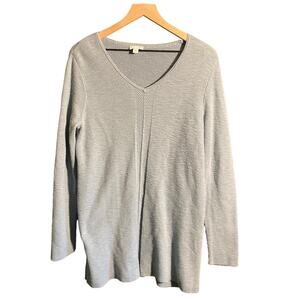 J. Jill Light Blue Tunic V Neck Sweater Size Medium